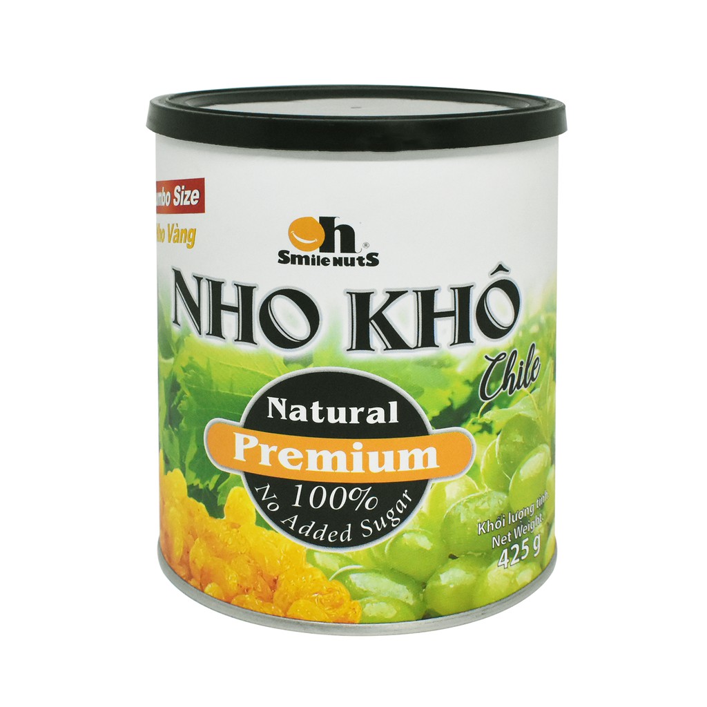 Nho khô Vàng Chile Smile Nuts hộp 425g Size Jumbo