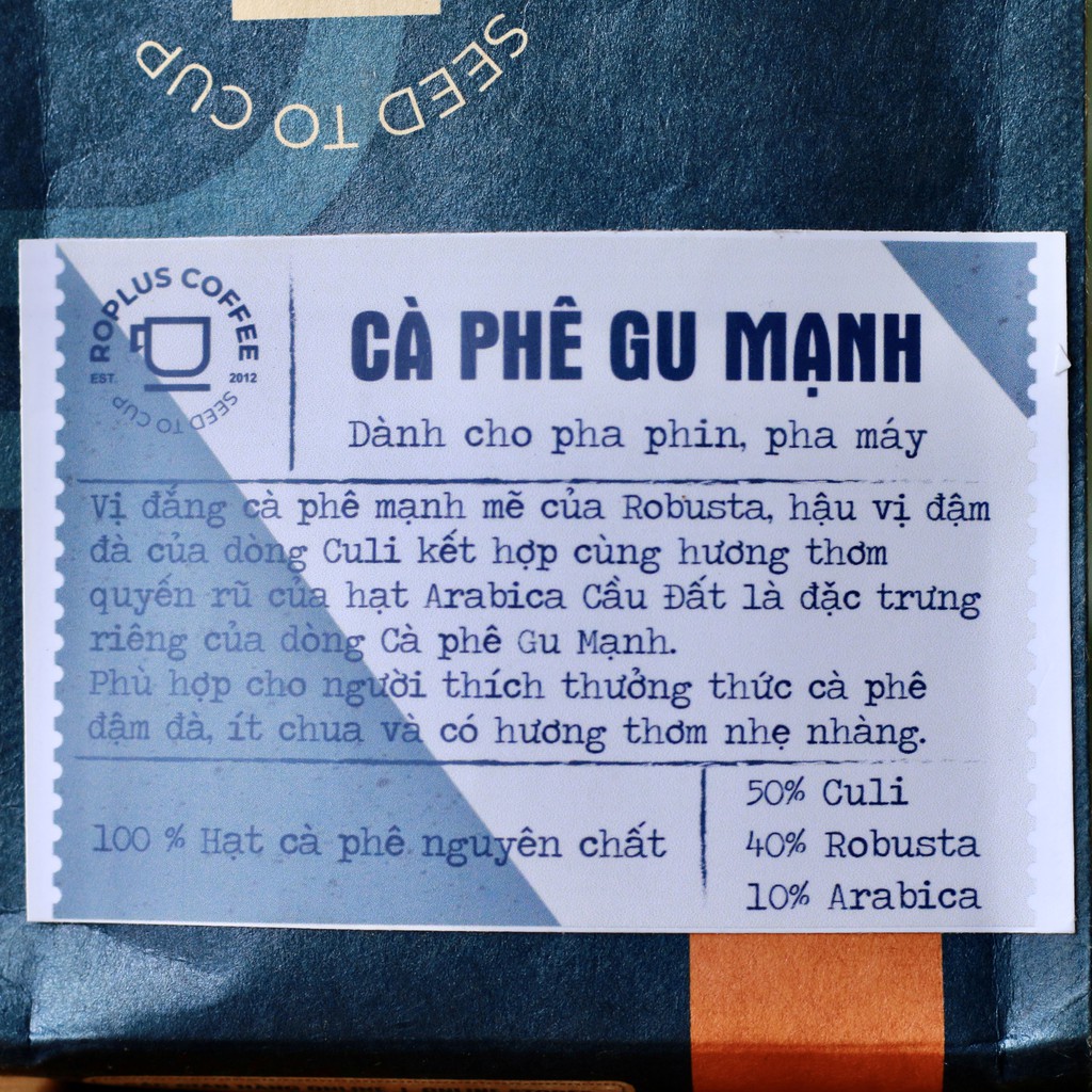 [Mã GROSALE giảm 10% đơn 150K] Cà phê Gu Mạnh nguyên chất rang mộc, pha phin, pha máy từ Roplus Coffee