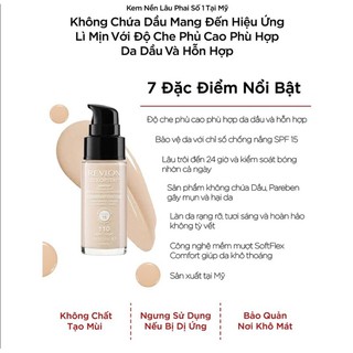 Kem nền kiềm dầu lâu trôi số 1 tại Mỹ Revlon Colorstay 24h
