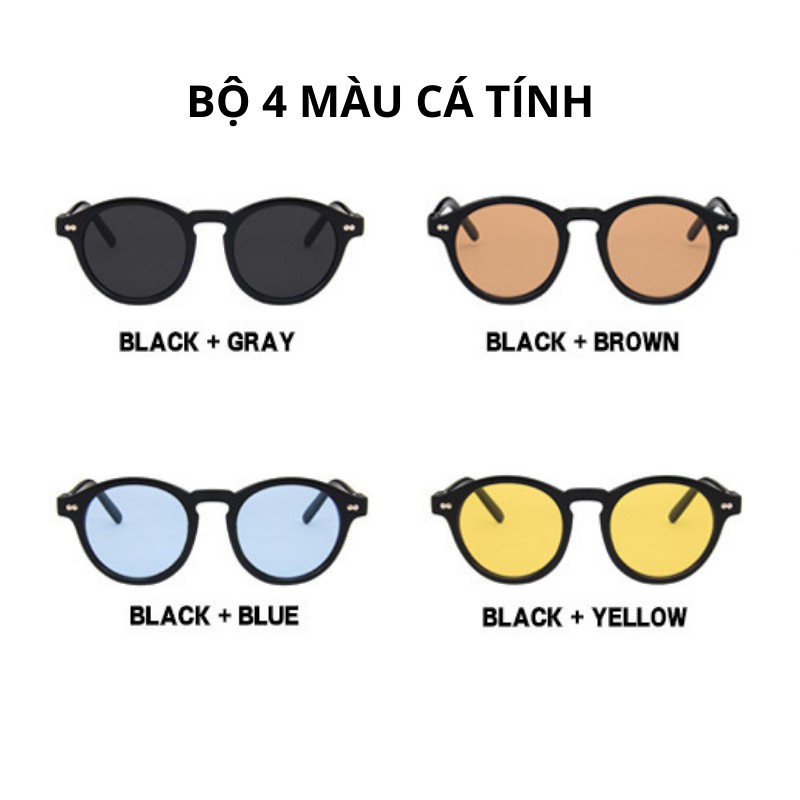 Mắt kính tròn thời trang nhiều màu sắc phong cách retro dành cho nữ