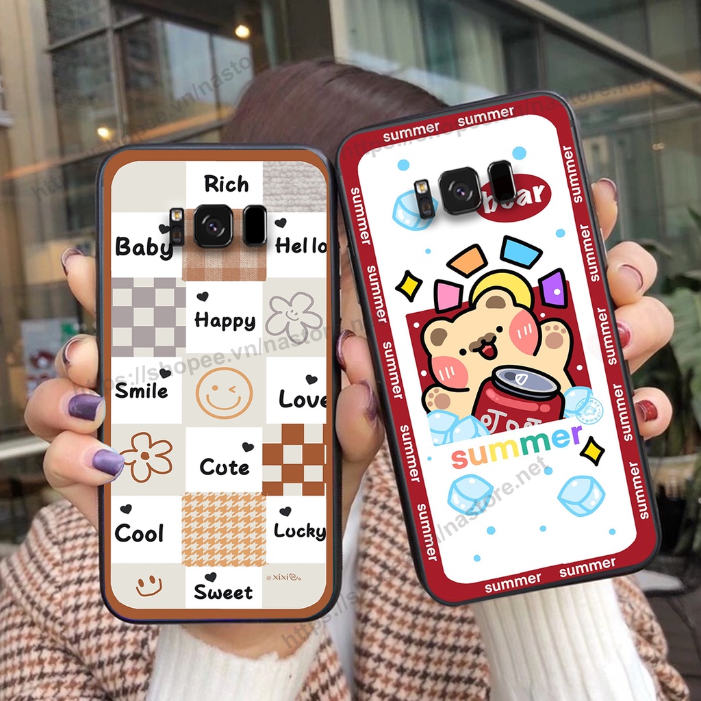 Ốp lưng Samsung S8 / S8 Plus / S8+ trái tim mặt cười, gấu cute thể thao cá tính