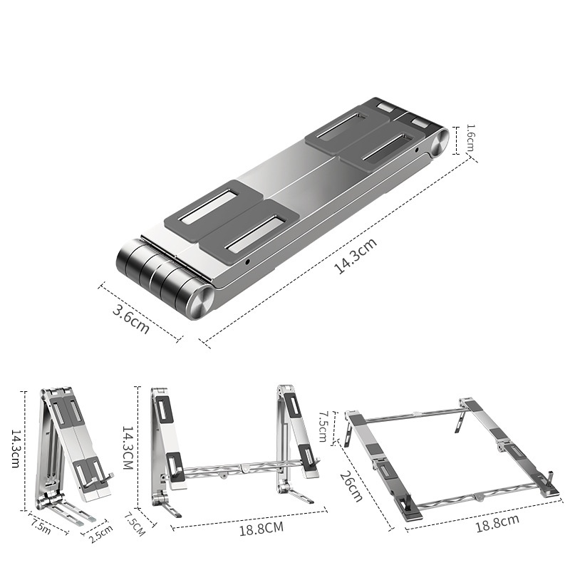 Giá đỡ 3 in 1 cho laptop, máy tính bảng, điện thoại gấp gọn