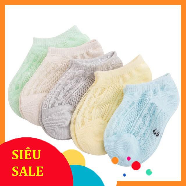 Set 10 Đôi Tất Lưới Xuất Hàn Cho Bé Trai, Bé Gái (0- 3 tuổi)