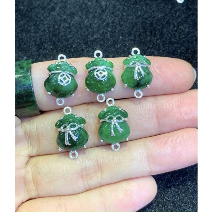 Charm mix vòng túi tiên các loại đá phong thủy đã bọc bạc