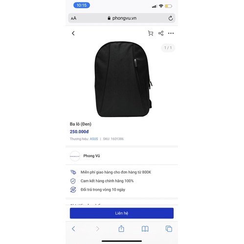 Balo chính hãng Dell,Acer,Asus,Lenovo,Hp thanh lý store