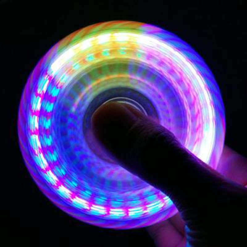 Con Quay Đồ Chơi Fidget Spinner EDC Trong SuốT Với ĐèN LED GiúP GiảM Stress Cho Trẻ Em