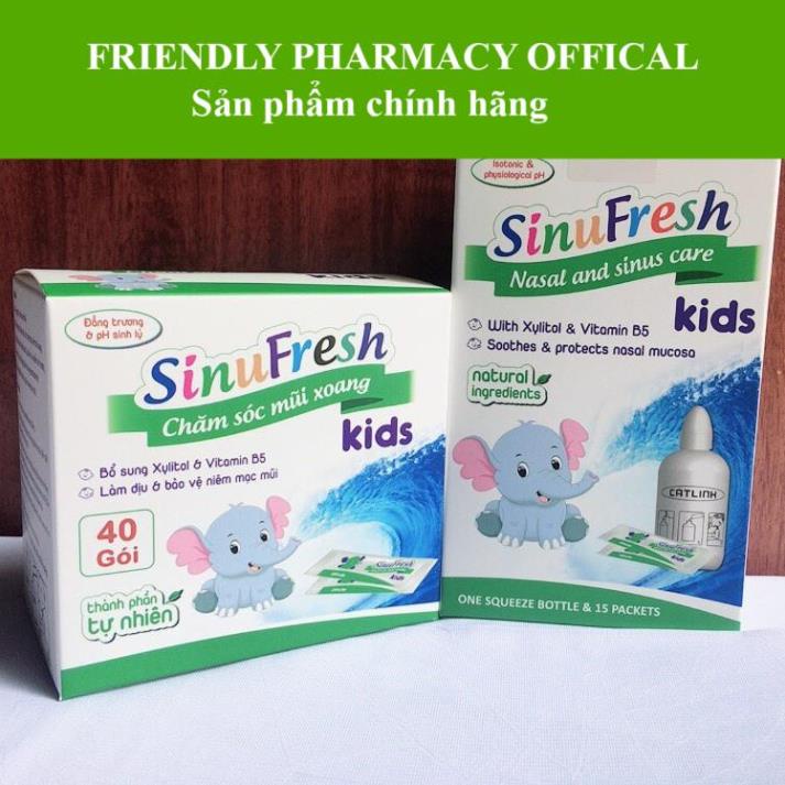 SinuFresh Kids - Muối Rửa Mũi Xoang, giúp vệ sinh mũi cho Trẻ Em (40 gói)