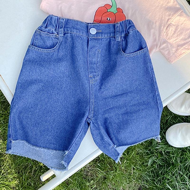 Quần Denim Bé Gái Lưng Thấp Phong Cách Hàn Quốc