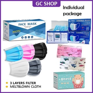 Image of Local delivery Hot Sale 3-layer mask 50pcs Face Mask