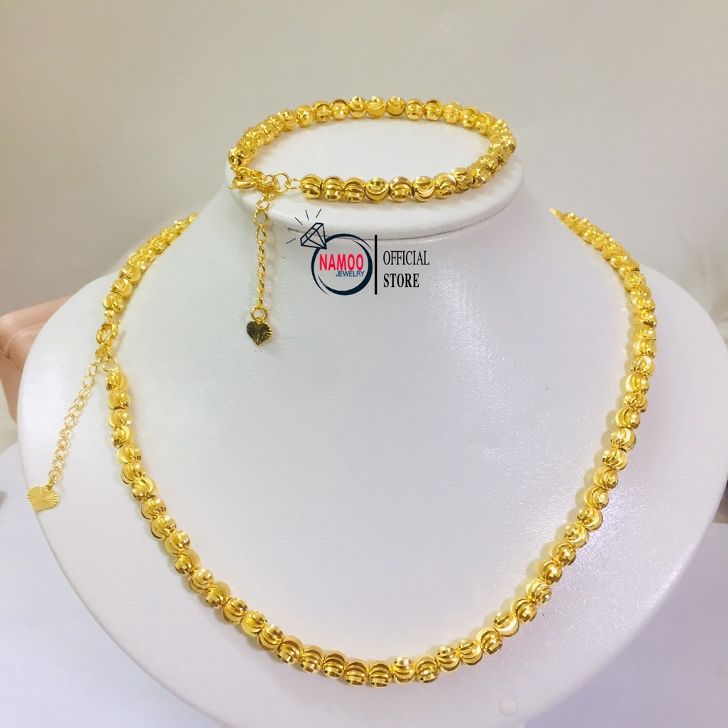 Set Dây Chuyền Lắc Tay Nữ Mạ Vàng Nữ V664 và L249 Namoo Jewelry