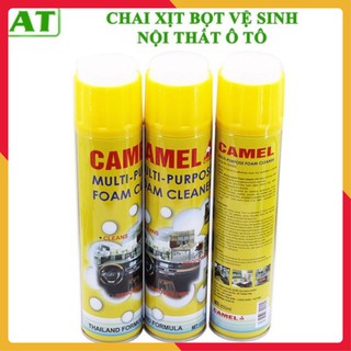 Chai Xịt Bọt Vệ Sinh Ghế Da Ô Tô Foam Cleaner Màu Vàng