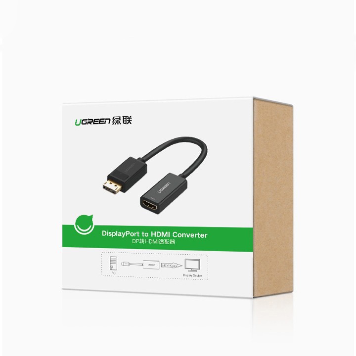 Cáp Chuyển Đổi Từ Displayport Đực Sang HDMI Cái Ugreen 40362/40363 Hỗ Trợ Full HD 1080P 2K 4K Chính Hãng BH 18 Tháng