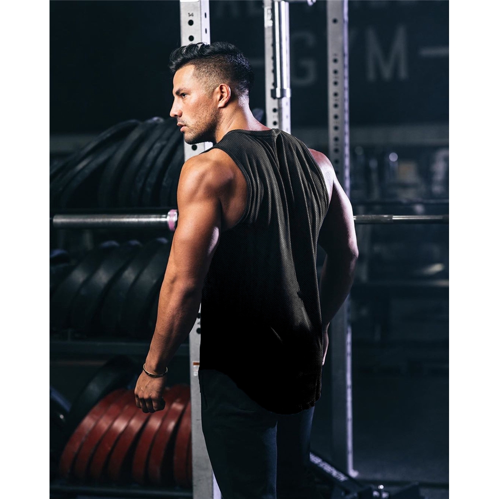 Mew Brand Fashion Workout Mesh Quick dry Tank Top Men Musculation Gym Clothing Bodybuilding Singlets Sleeveless Fitness Vest