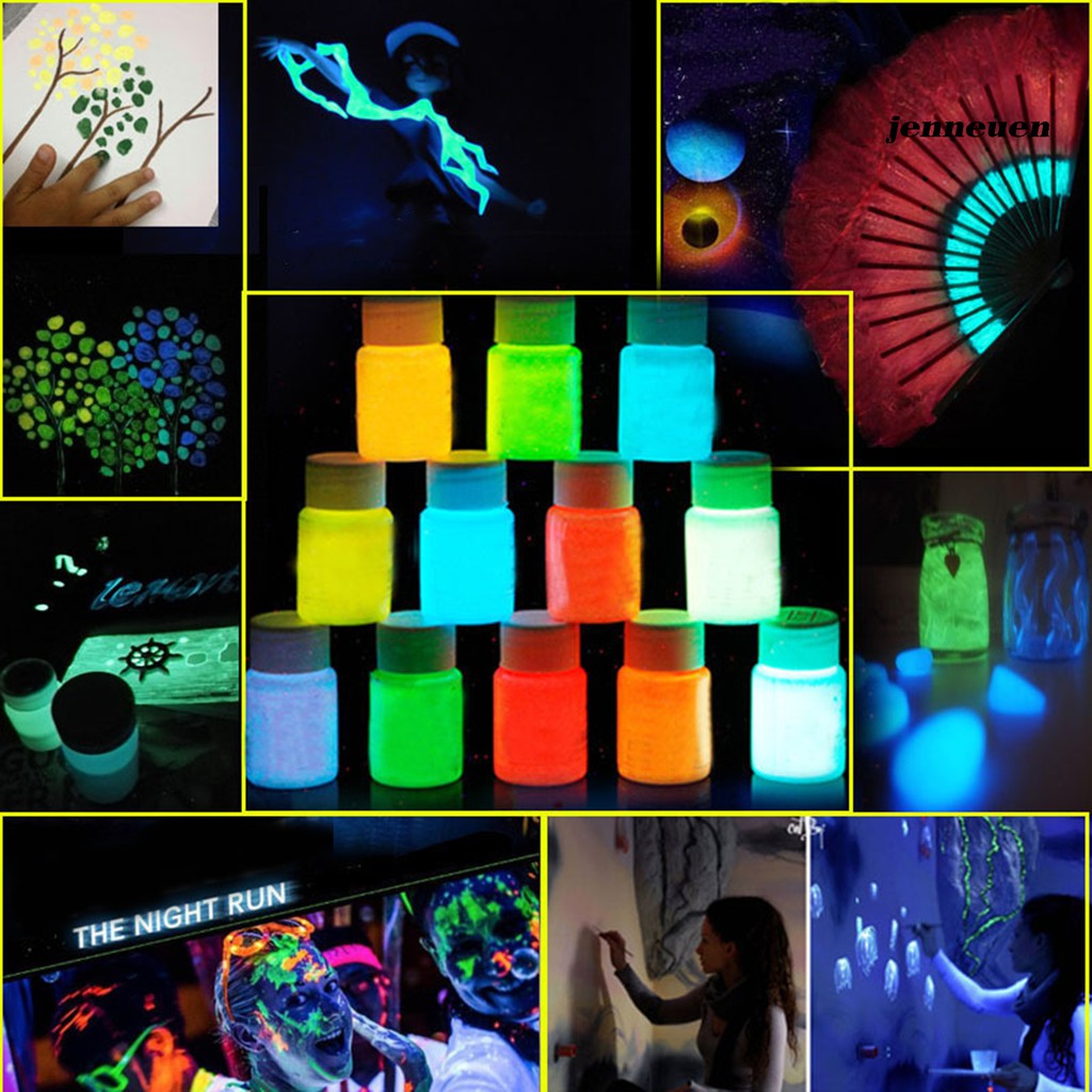 [Hàng mới về] Sơn Màu Dạ Quang Vẽ Cơ Thể Hóa Trang Halloween Độc Đáo Chất Lượng Cao