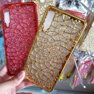 Ốp lưng Samsung A7 2018 dẻo đính đá 3d kim tuyến viền si