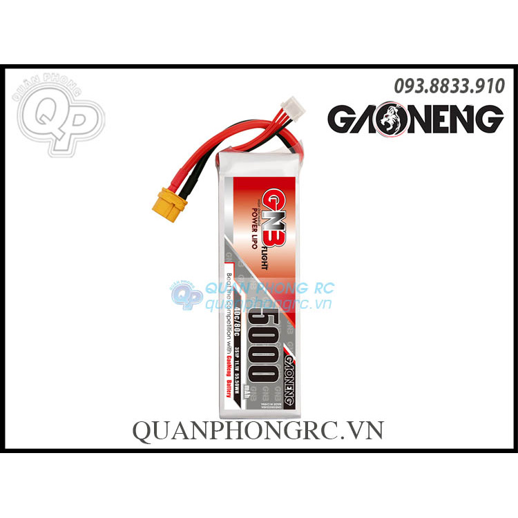 Pin GNB 5000mAh 3S 40C 11.1V LiPo Battery XT60