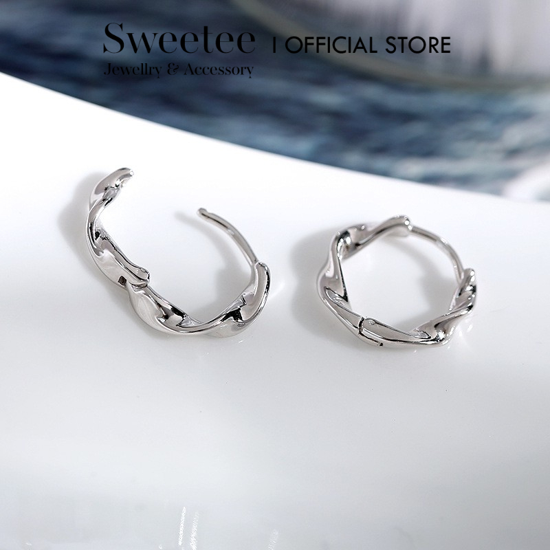 Khuyên Tai Bạc Sweetee Earring, Bông Tai Bạc 925 Dạng Vòng Xoắn E4018 - Giá 1 Chiếc