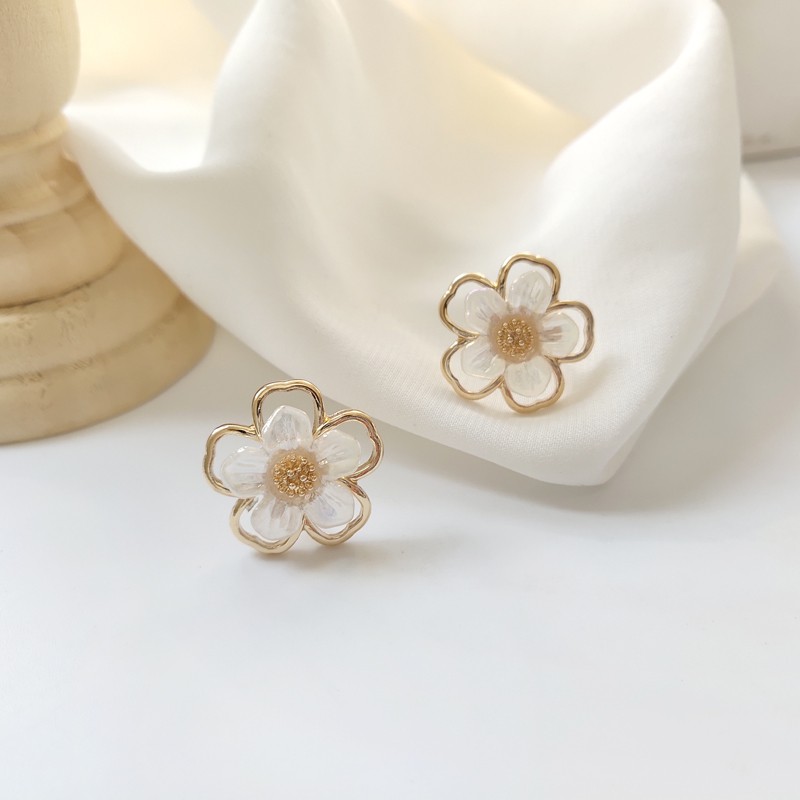 Khuyên Tai Hình Bông Hoa Phong Cách Hàn Quốc Dành Cho Nữ