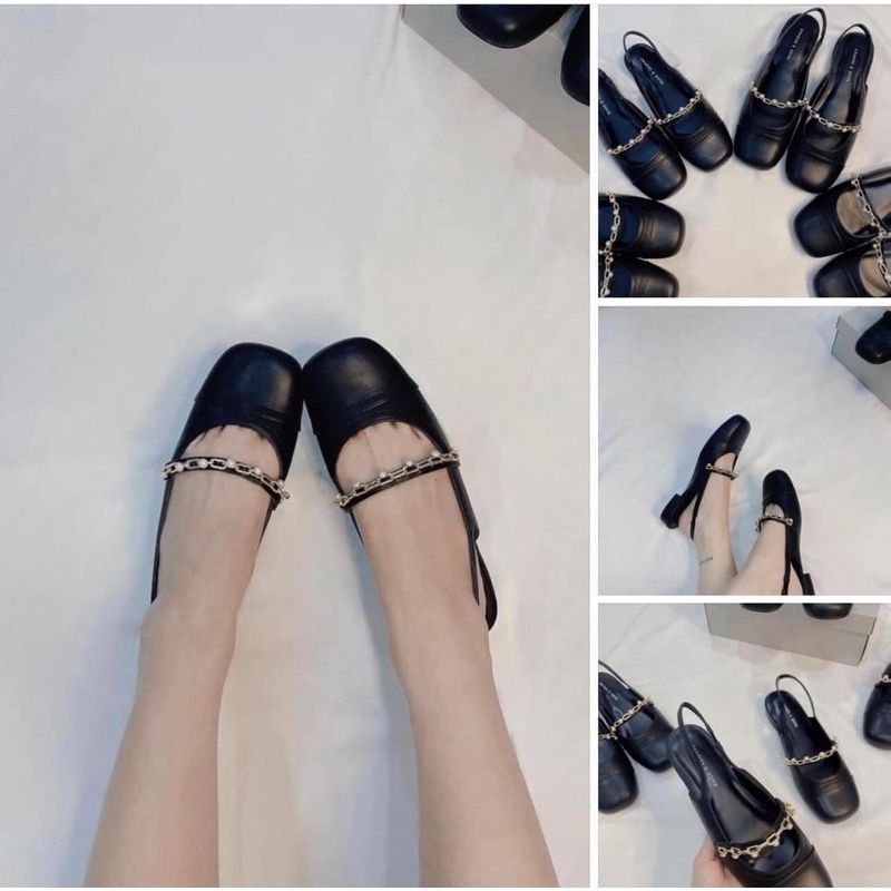 Giày nữ bệt C.K hở gót full box[HÀNG SẴN]( chân mảnh nên lùi size)