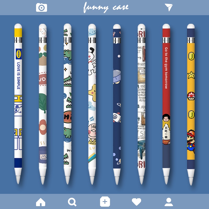 Miếng dán nhiều kiểu dáng dễ thương cho pencil 1/2