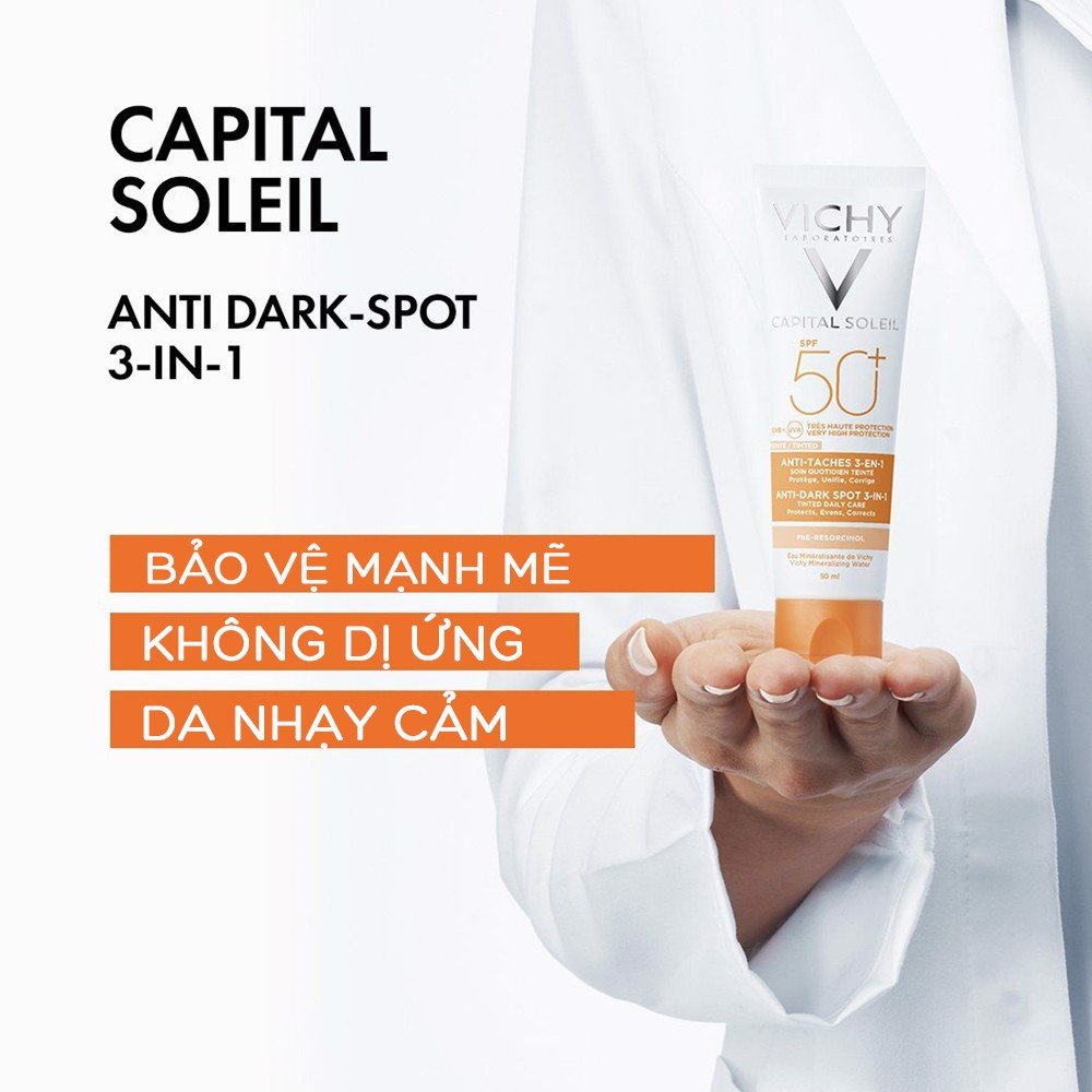 Kem Chống Nắng Giảm Thâm Nám Vichy Capital Soleil Anti-Dark Spot 3 In 1 50ml