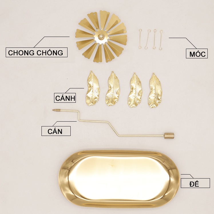 Phụ kiện nến thơm Charm có khay đựng nến trang trí chong chóng xoay giúp căn phòng trở nên lung linh, thư giãn