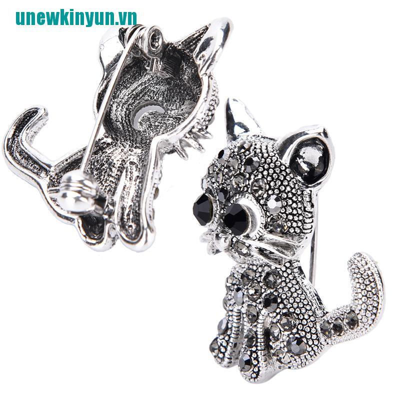Y●Trâm Cài Áo Mạ Bạc Hình Mèo Con Dễ Thương