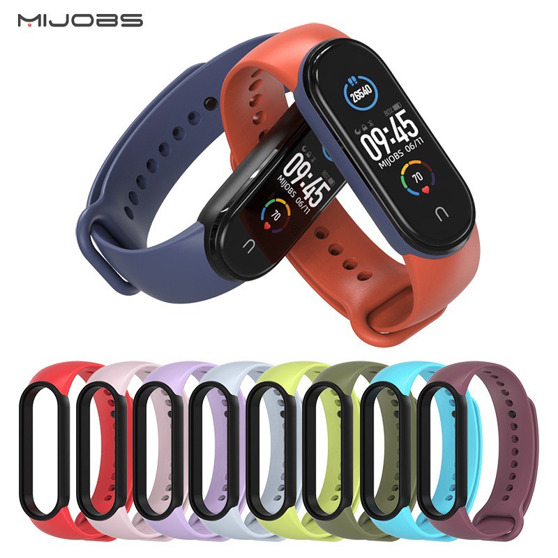 Dây đeo cao su viền đen Mi band 5, miband 6 chính hãng Mijobs