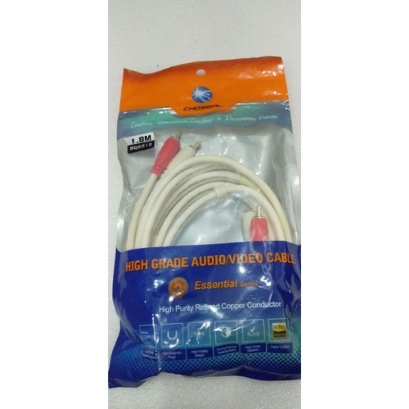 Dây AV 2 đầu hoa sen ra 2 Dài 3m -Dây trắng