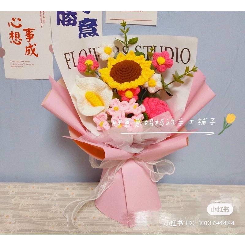 Bó hoa len handmade P2