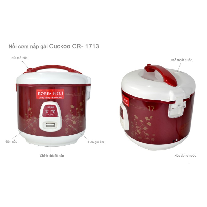 Nồi cơm điện Cuckoo CR-1713 - 2.8 lít | BigBuy360 - bigbuy360.vn
