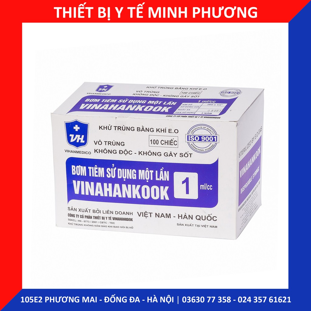 [Bán lẻ 10 chiếc] Bơm tiêm 1 lần Vinahankook 1ml