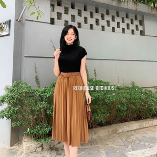 Chân váy midi xếp ly hàng đẹp Quảng Châu