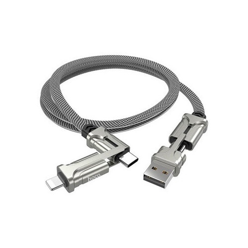 Dây sạc nhanh ip 4 trong 1 HOCO 60w - Cáp bọc dù 2 đầu typec to type c dùng cho iphone samsung xiaomi hocomall