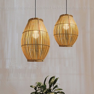 Đèn tre đó ngắn MTDT28 - Đèn mây tre, Đèn trang trí, Đèn treo thả