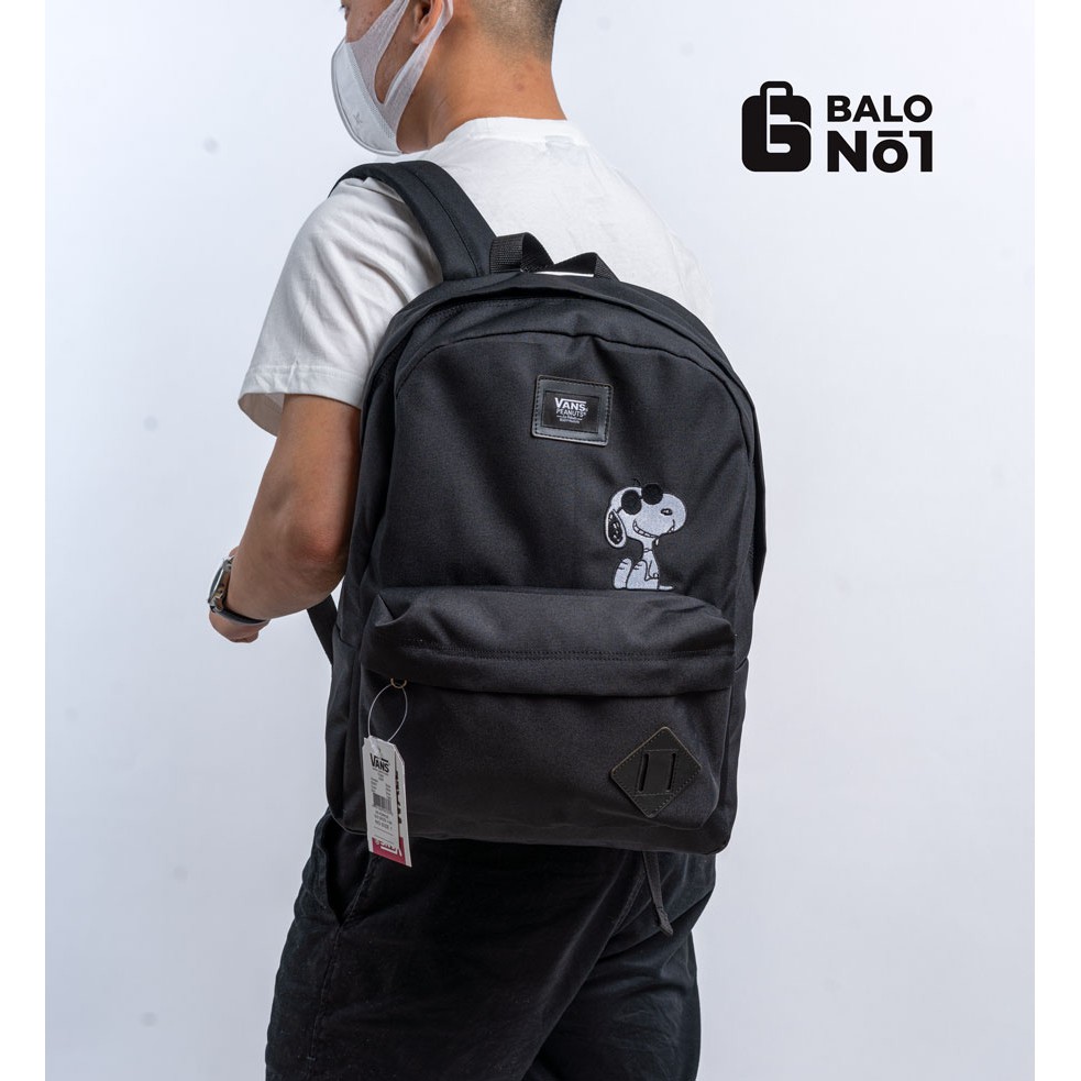 [BALO_NO.1] Balo đi học du lịch nam nữ unisex Van.s Peanuts Black Backpack