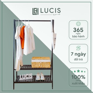 Kệ treo quần áo 2 tầng 80cm lucis màu đen - giá treo quần áo chữ a