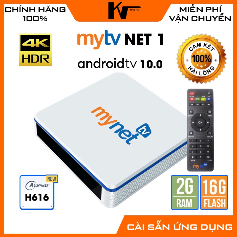 Android TV Box MyTV Net1, Model 2022, Rom ATV10, có cổng quang, tìm kiếm bằng giọng nói