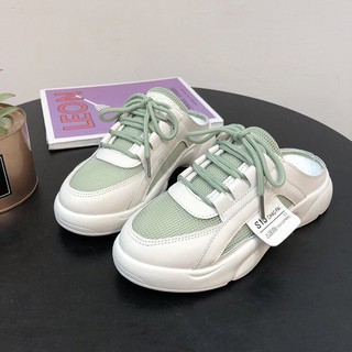 {XẢ LỖ} Giày sục thể thao nữ S15 có 2 màu trắng xanh & xám, da phối vải cao cấp, thời trang hàn quốc, đẹp giá rẻ
