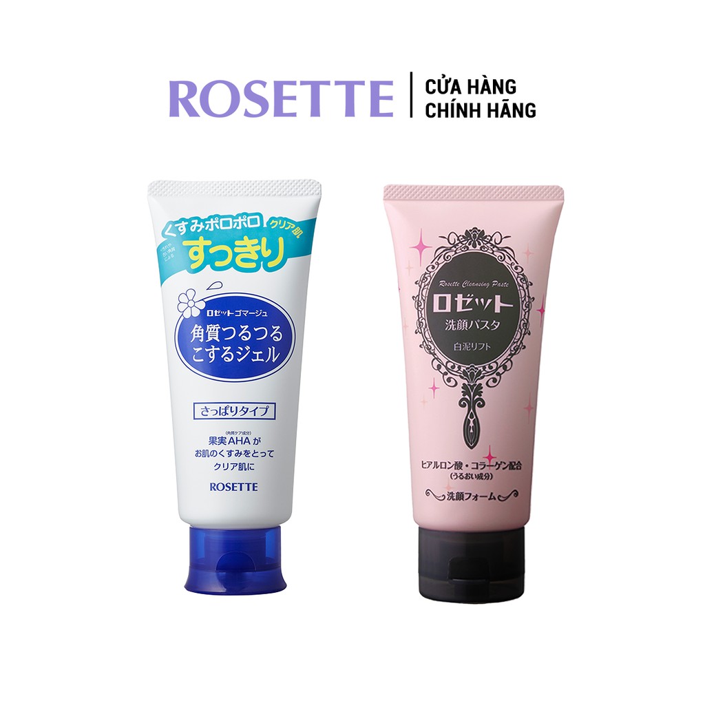 Combo Thanh Lọc Chống Lão Hóa Cho Mọi Loại Da Rosette Gommage 120g + Sữa Rửa Mặt Ẩm Mịn Và Săn Chắc Da Rosette 120g