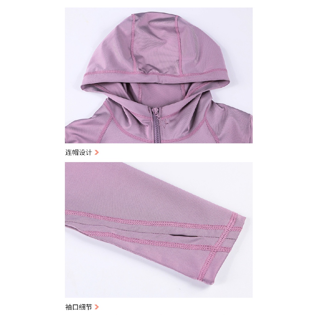 Áo Khoác hoodie Thể Thao Tay Dài Ôm Dáng Mau Khô Mẫu Mới 2022