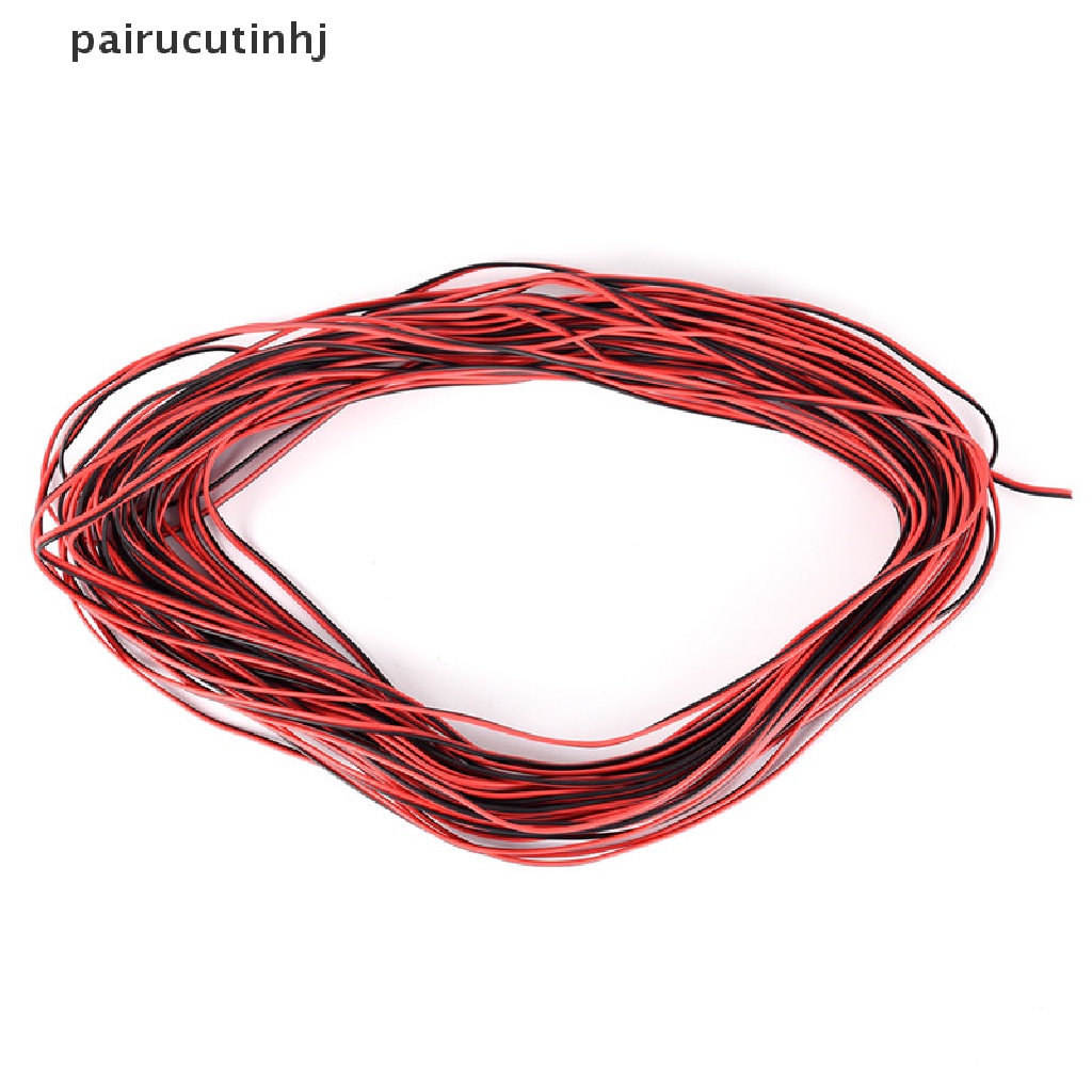 Cặp Dây Cáp Nối Đèn Led Xe Hơi / Xe Máy 2Pin 10m Màu Đỏ / Đen