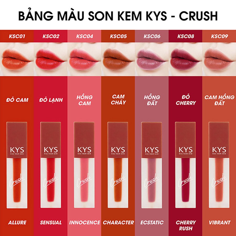 Son Kem Lì Hồng Đất Chocolate Không Chì KYS Crush 3.5g