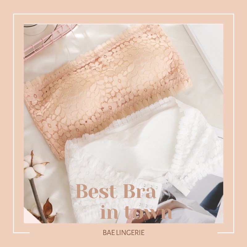 Áo ngực ren không gọng mút mỏng áo lót quây chống tụt bralette sexy có móc cài MINNIE - Bae Lingerie