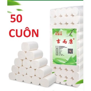 Giấy vệ sinh bịch 50 cuộn - giấy trắng siêu mềm siêu dai