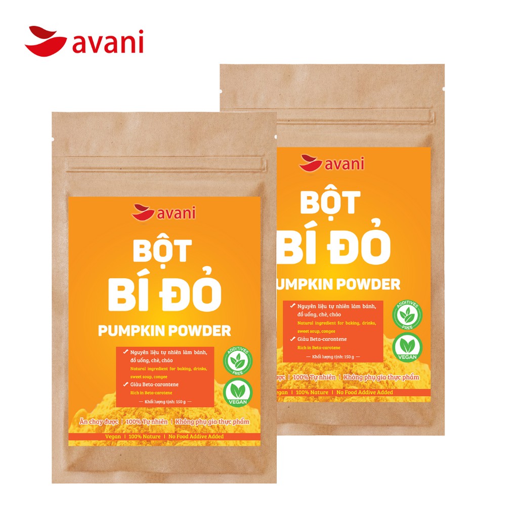 Bột Bí Đỏ Avani 150gram (Pumpkin Powder) - Bột rau củ nguyên chất