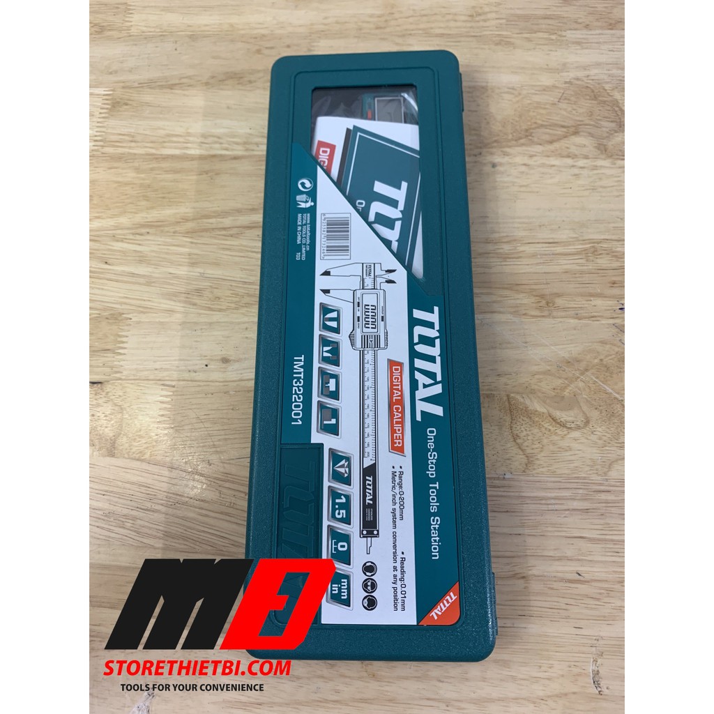 Thước Kẹp Điện Tử Bằng Thép Carbon 200mm Total / TMT322006 / Bảo Quản Hộp Nhựa / Thép Không Gỉ