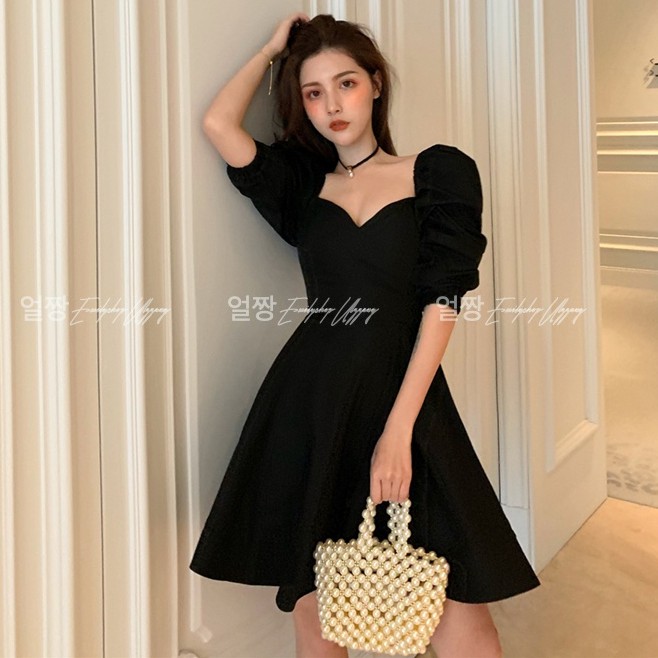 Đầm dáng xòe cúp ngực mini tay ngắn Emilyshop