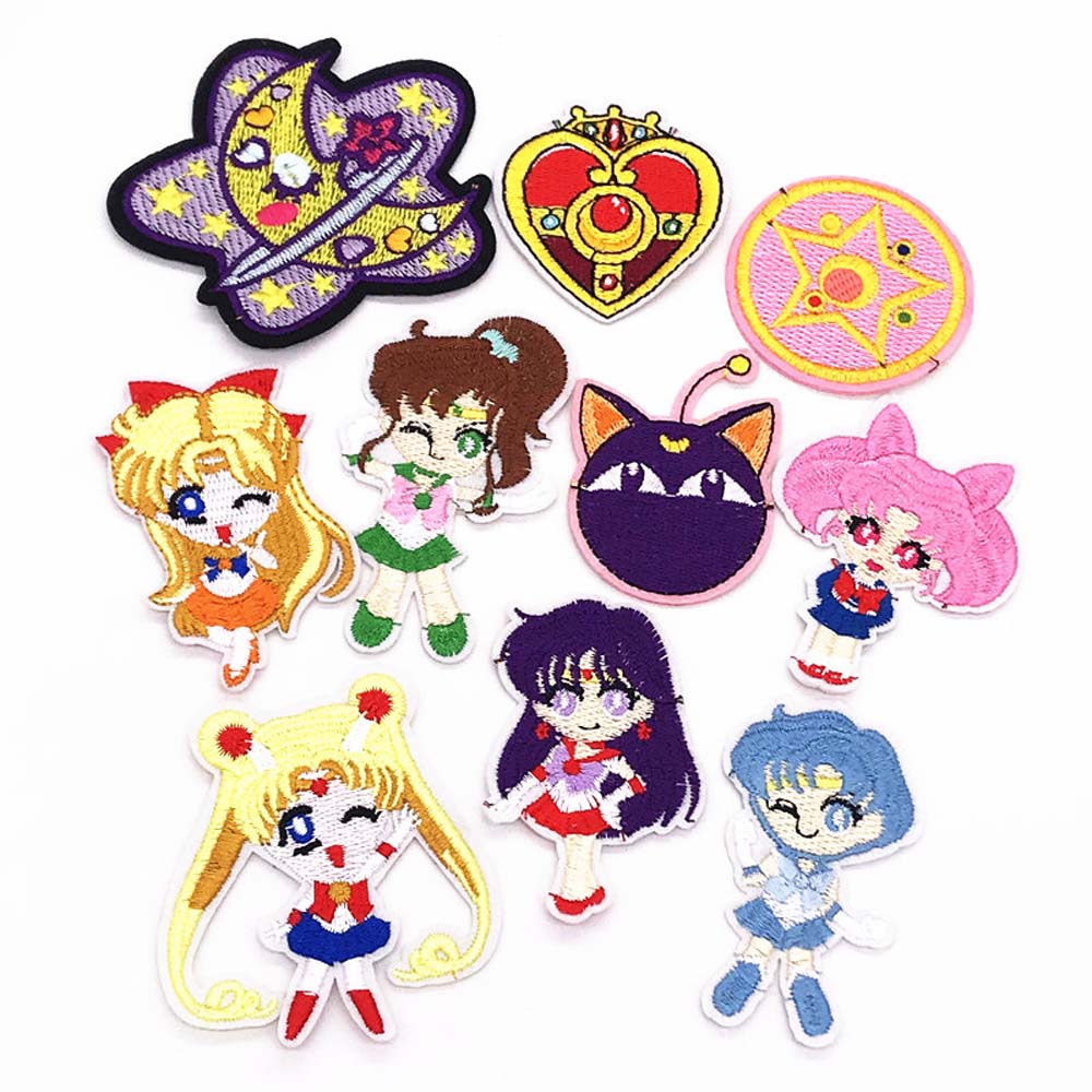 SAILOR MOON Miếng Dán Ủi Quần Áo Hoạt Hình Thủy Thủ Mặt Trăng