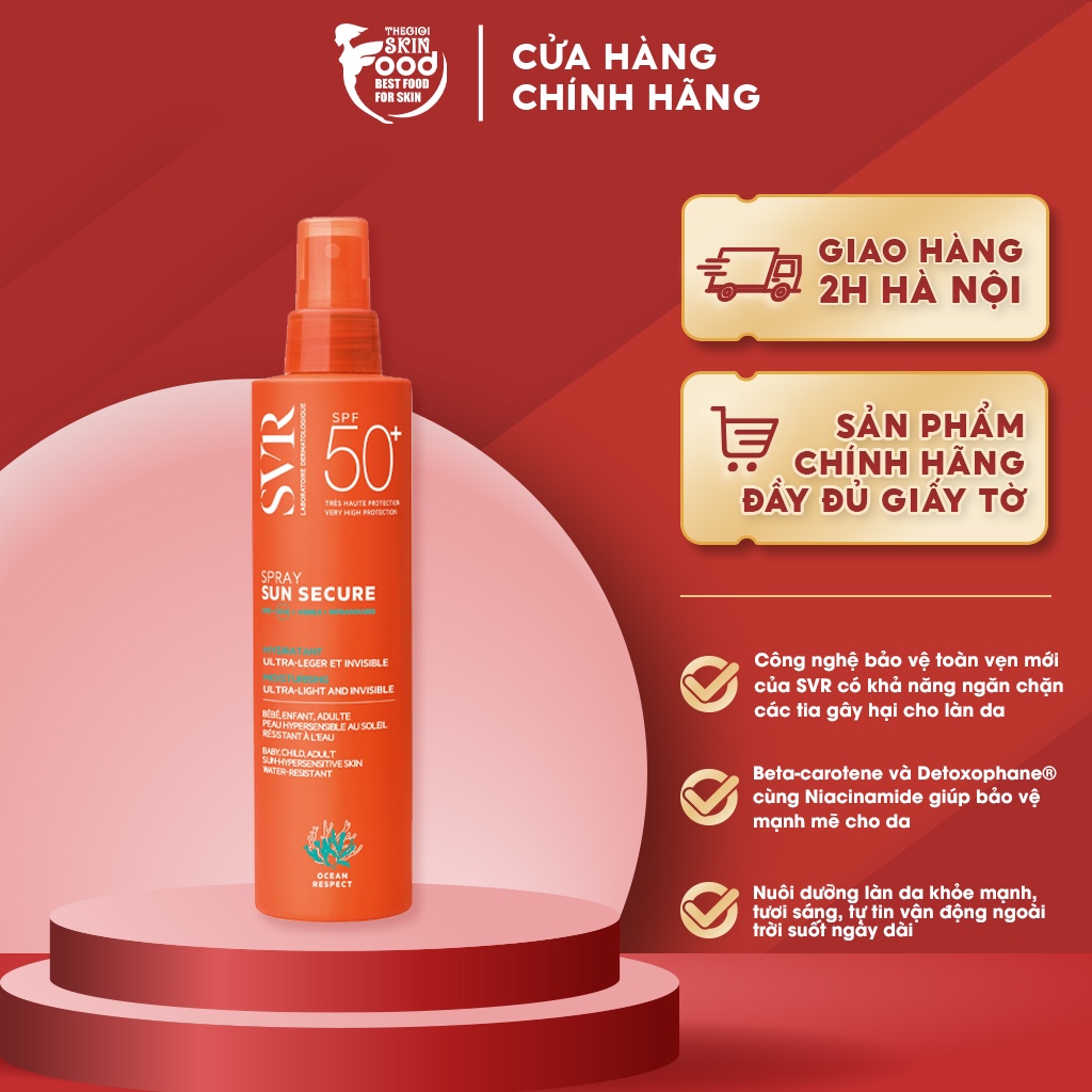 Chống Nắng Dạng Xịt SVR Sun Secure Spray SPF50+ 200ml